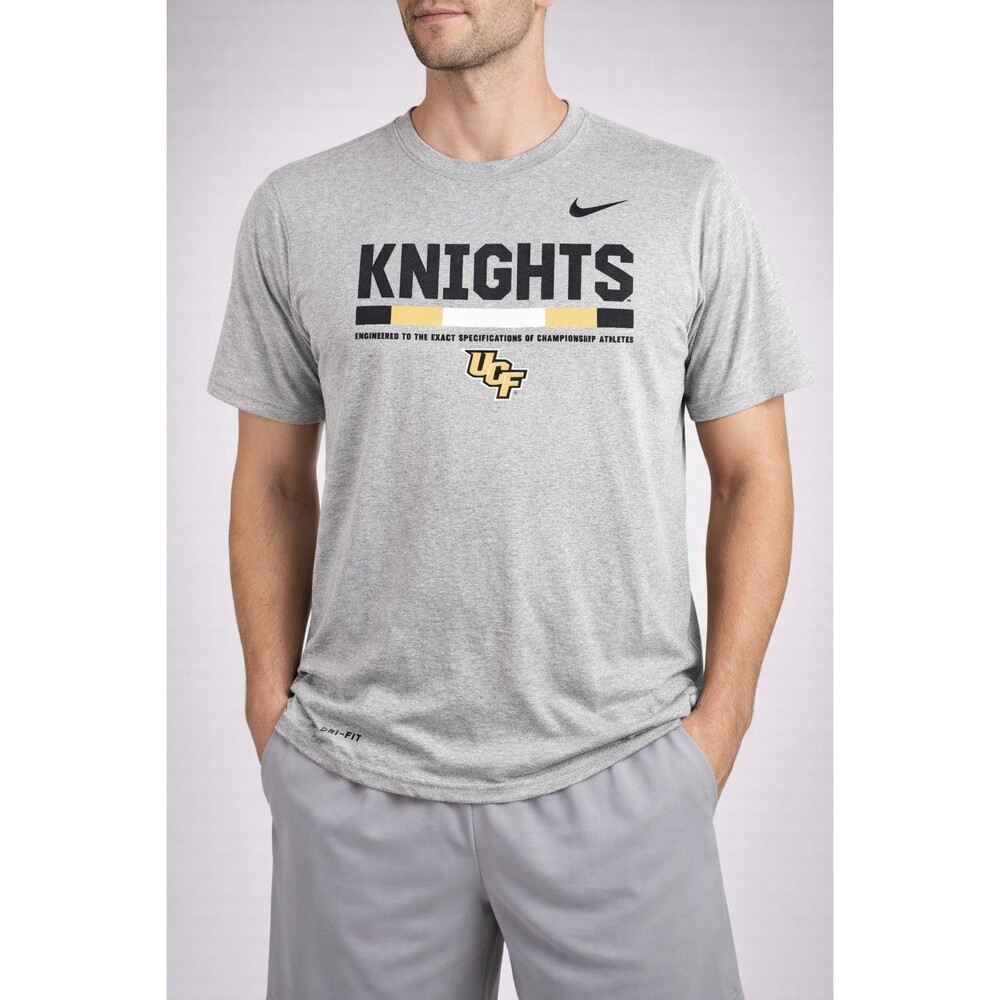 Nike Dri-Fit UCF Knights Gray Athletic T-Shirt University of Central Florida Tee